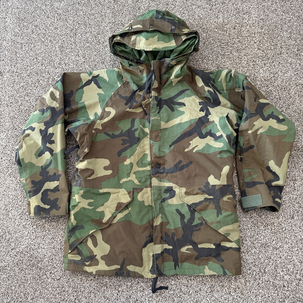 US Military Isratex Cold Weather Woodland Camouflage Parka Jacket Medium Regular